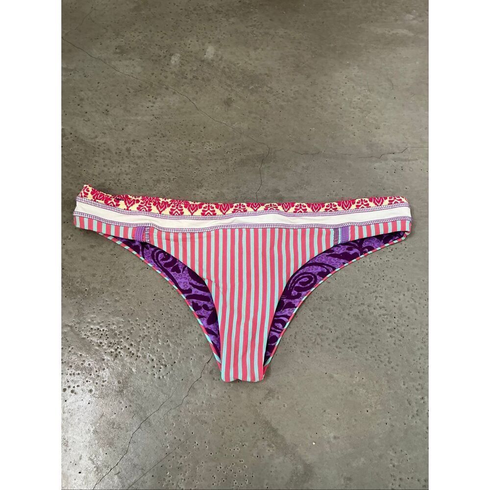 Maaji Stripe Bikini Bottom | Large in Pink